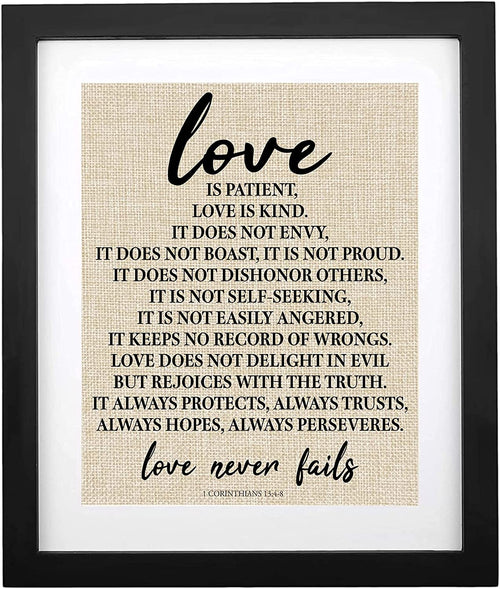 - 1 Corinthians 13, Love Is Patient Love Is Kind Christian Canvas Wall Art Farmhouse Wall Sign